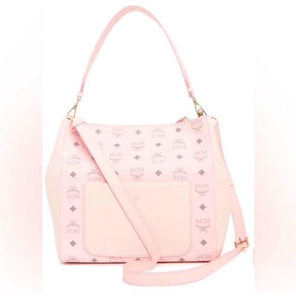 BNWT MCM MEDIUM AREN SOFT PINK HOBO SHOULDER CROSSBODY BAG - Picture 6 of 15